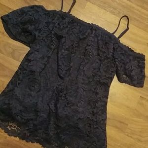 Blue lace dressy top